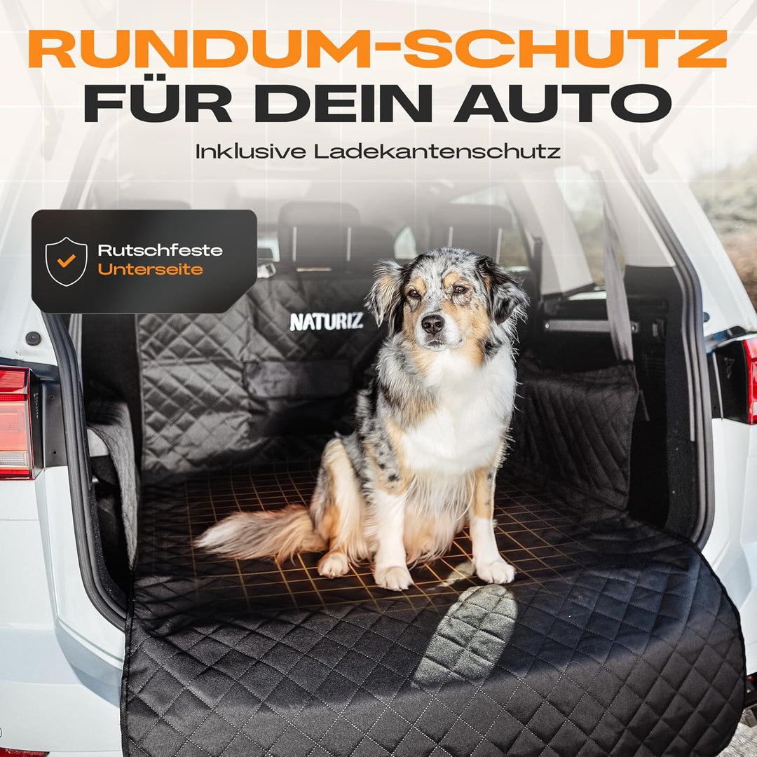 Naturiz® Kofferraumschutz Hund mit Seiten- & Ladekantenschutz - Hundedecke Auto Kofferraum - Univers