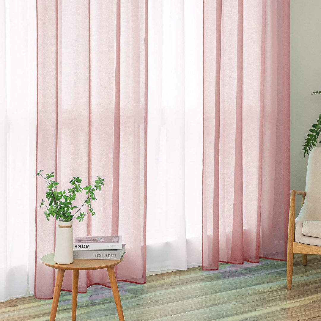 MIULEE Sheer Voile Vorhang Weihnachtsdeko mit Ösen Transparente Optik Gardine Ösenvorhang Ösenschal