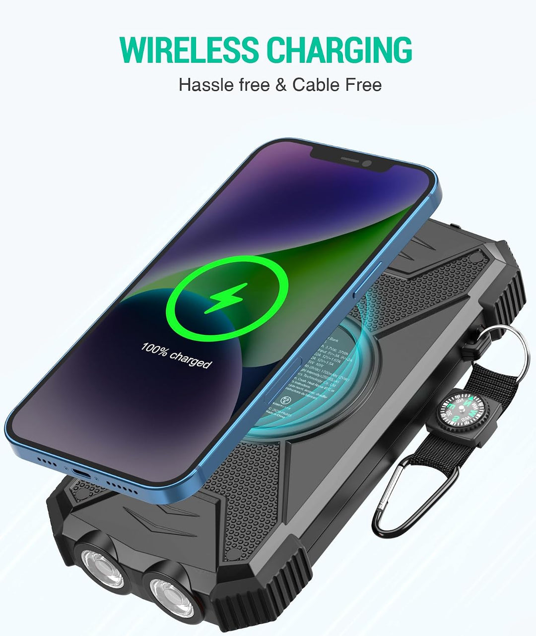 BLAVOR Solar Powerbank Solarladegerät 10000mAh, PD 20W Schnelles Laden tragbare USB C Powerbank mit