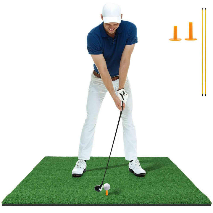 LIFEZEAL Golf Abschlagmatte inklusive Gummi Tee, Golf Matte zusammenrollen, Golf Abschlagmatte mit 6