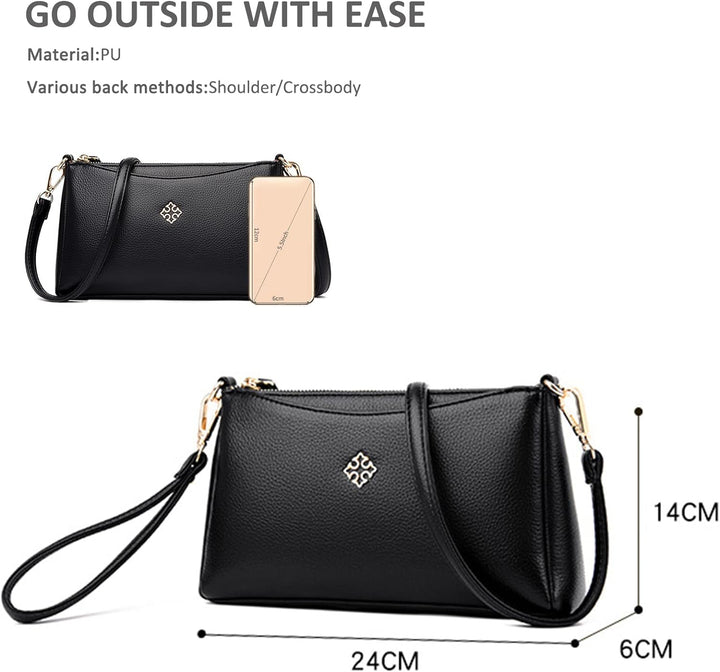 NICOLE & DORIS Handtasche Damen Klein Umhängetasche Multifunktionale Handy Tasche Schultertaschen PU