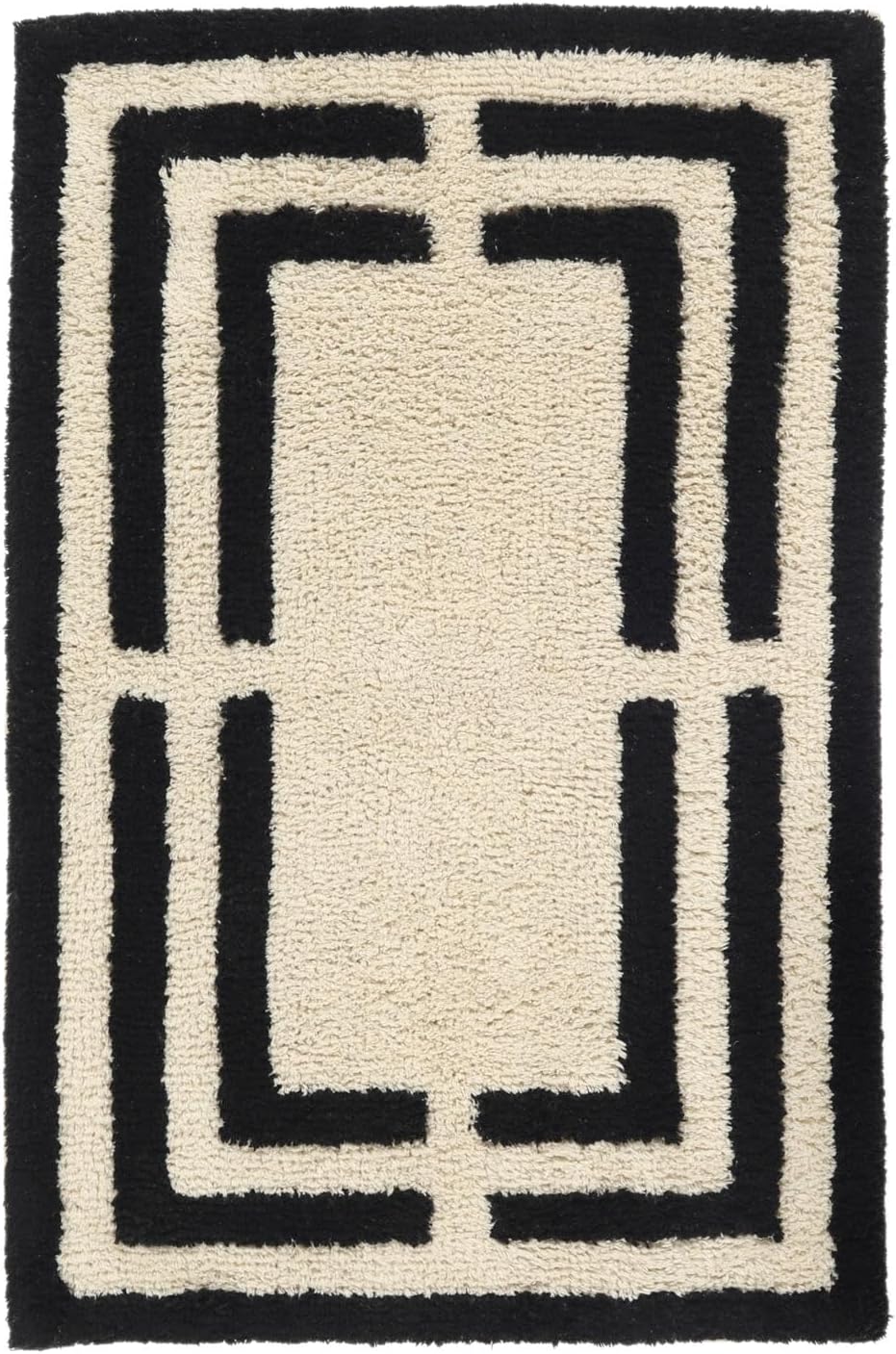 RugVista Badematte Chateau, 90 x 60 cm, Rechteckig, Mittelflor, Anti-Rutsch, Moderner Badteppich, Ma