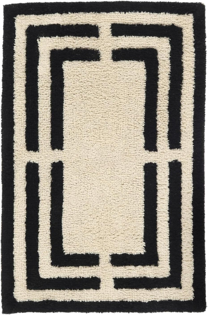RugVista Badematte Chateau, 90 x 60 cm, Rechteckig, Mittelflor, Anti-Rutsch, Moderner Badteppich, Ma