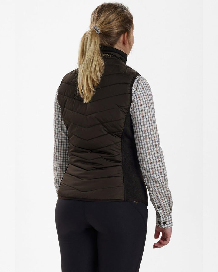Deerhunter Lady Caroline Gepolsterte Weste mit Strick Brown-Blatt