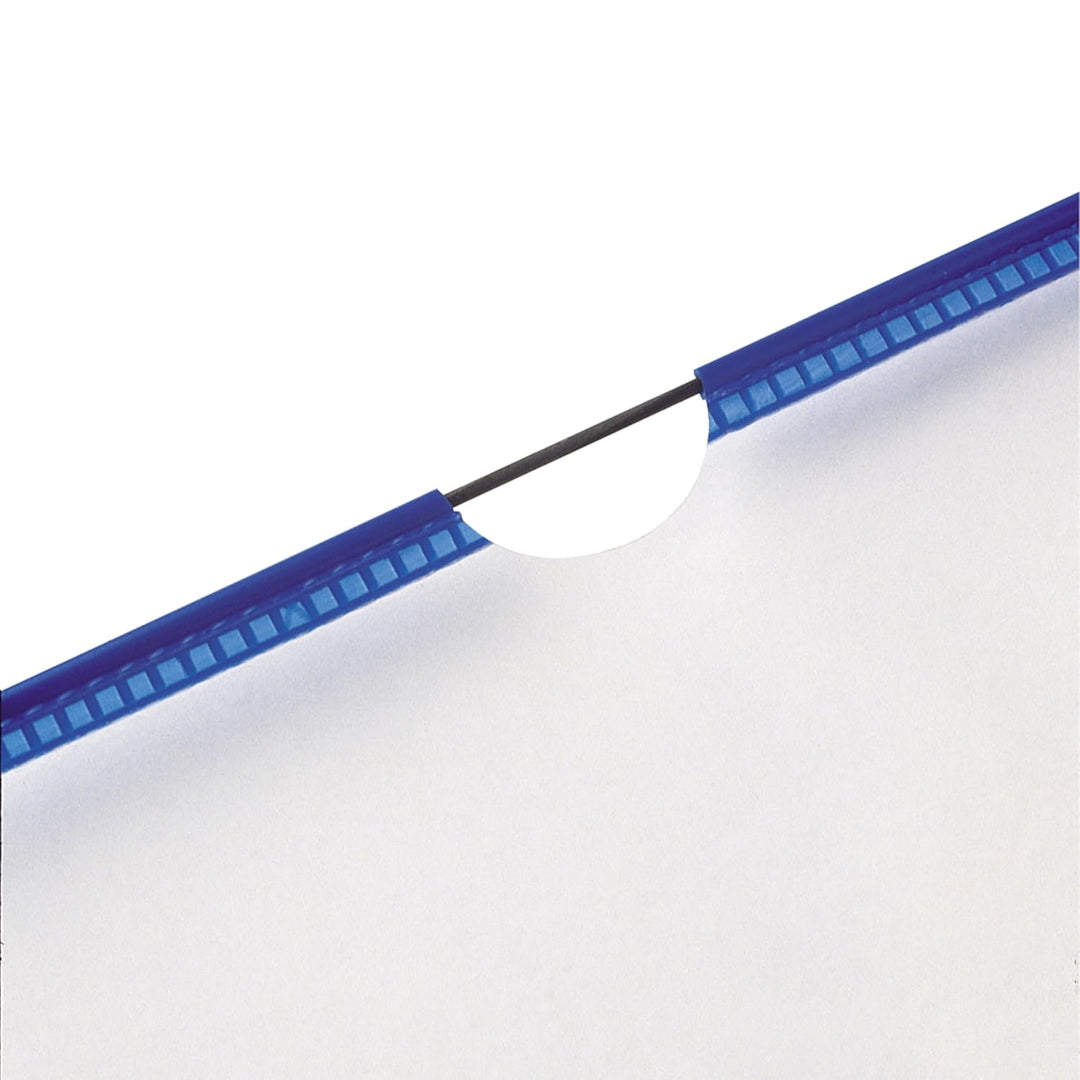 Tarifold 114001 - A4 PVC-Taschen mit Zapfen für Wanddisplayset und Dokumentenablage aus Metall, blau