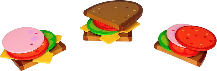 goki 2318 Brotscheiben, Wurstscheiben und Käseaufschnitt, mit Salat- und Gemüsebeilage - Set Brot, W
