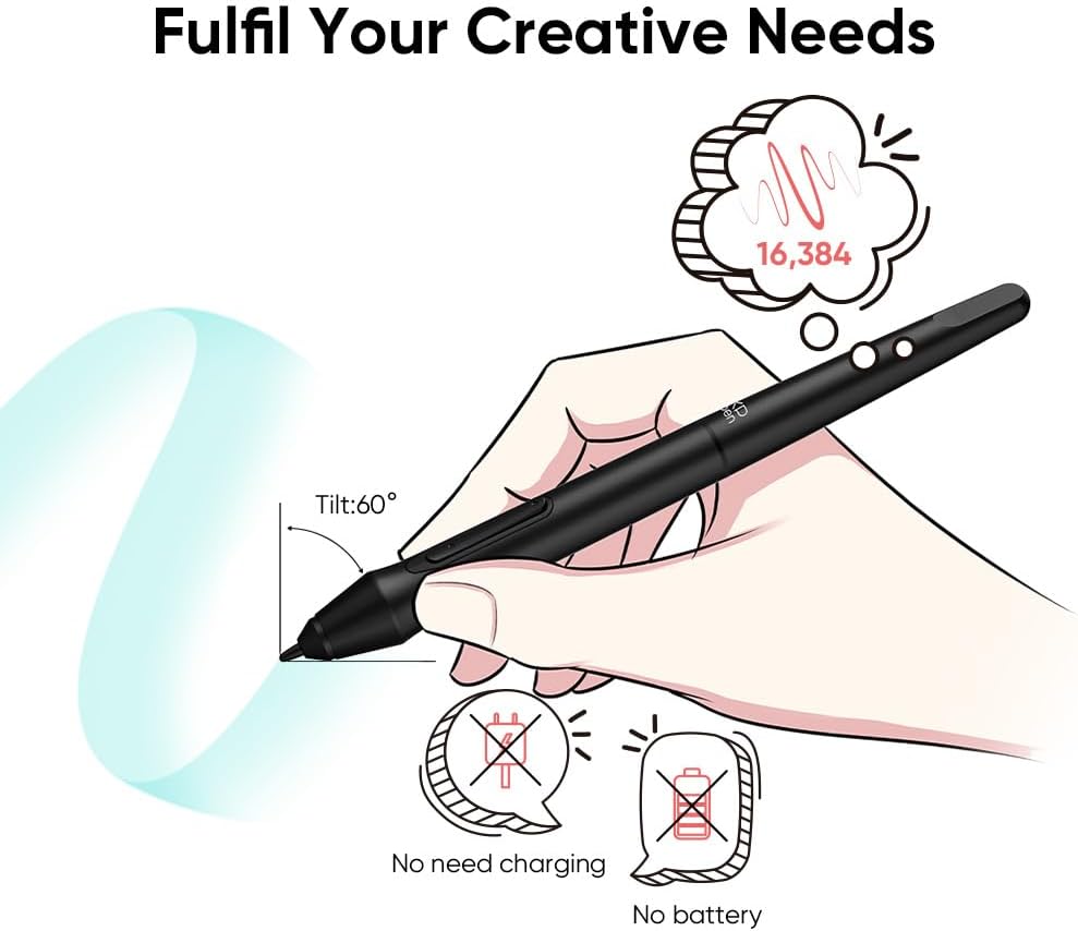 XPPen Deco mini7 v2 Grafiktablett, Grafik-Tablet, 17,8 cm (7 Zoll), ohne Anfänger, 16 K Druckstufen,