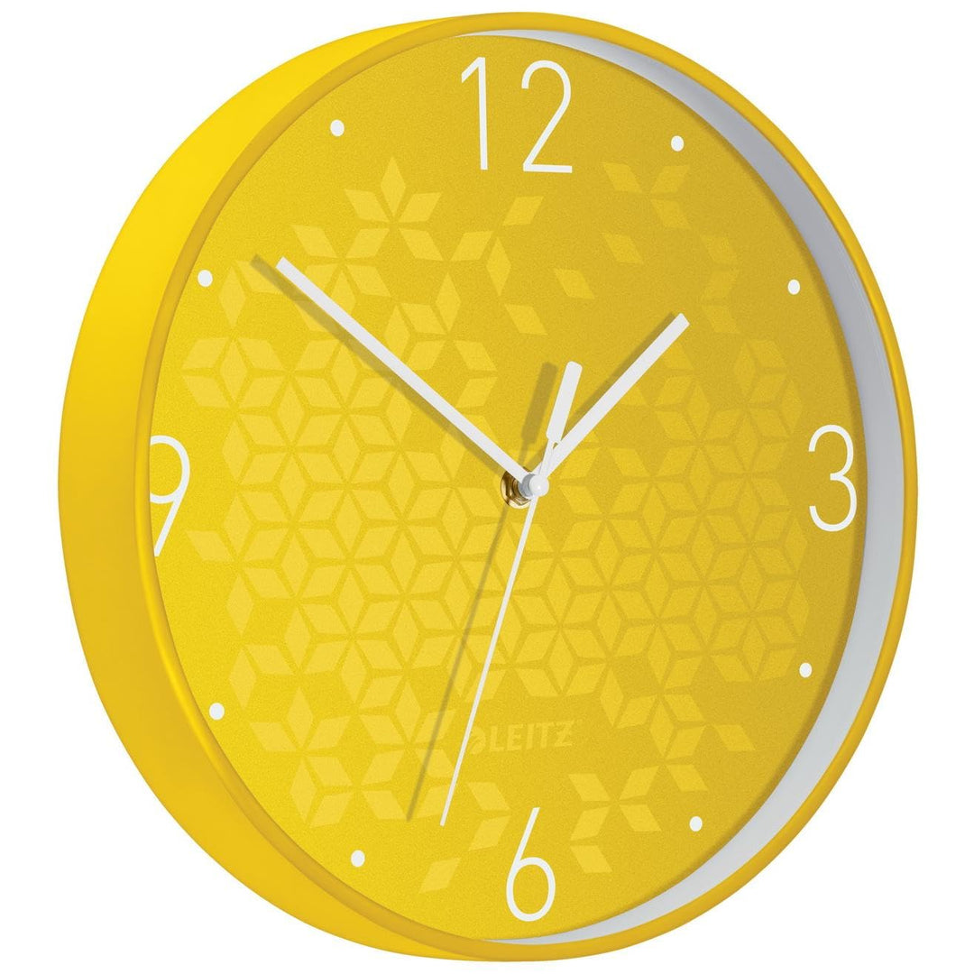 Leitz Wanduhr WOW, Gelb, 32.5 x 31.1 cm WOW Gelb, WOW Gelb