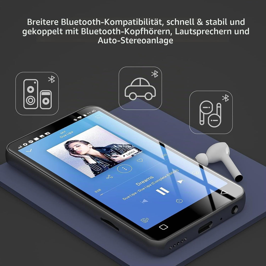 innioasis 16 GB MP3-Player mit Bluetooth und WLAN, MP3-Player, Apple Music, 4 Zoll Touchscreen, Andr