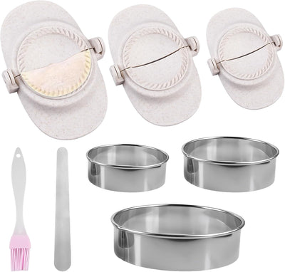 Dumpling Maker, 8 Stück Ravioli Former Set, Teigtaschenformer, Empanadas-Pressformen-Set mit Rundem