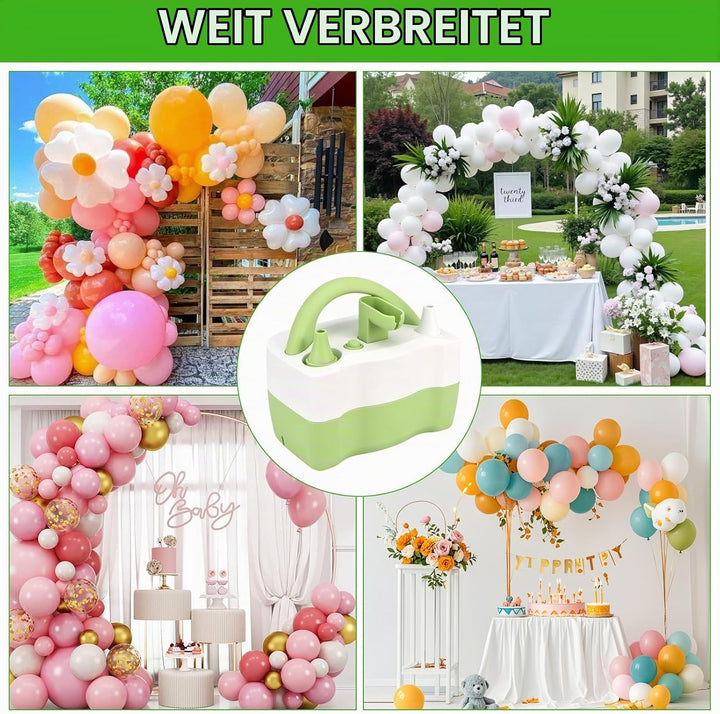 Luftballonpumpe Elektrische, 600W Elektrische Luftpumpen Europäischer mit 2 Düse Luftballonpumpe zum