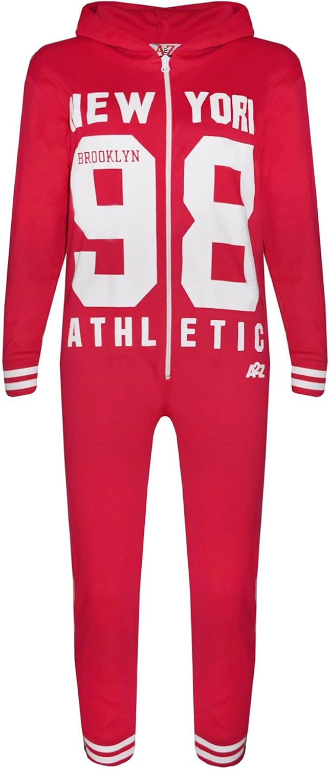 A2Z 4 Kids Mädchen Jungen Baumwolle Onesie New York 98 Athletic Pyjamas Lounge Wear Schlafanzug Bequ