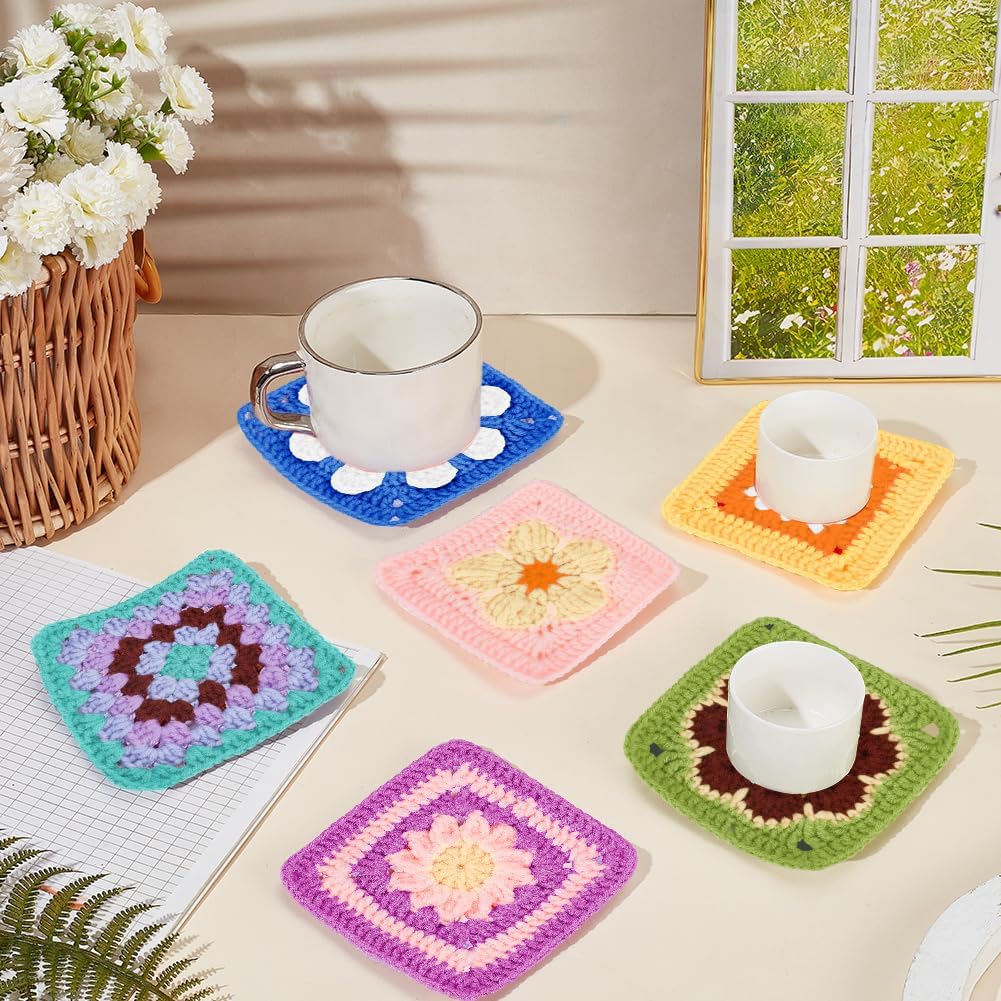 ORIGACH 6 in 1 Granny Square Häkelset Für Anfänger, DIY Starter Häkelset Für Erwachsene Mit Häkelblo