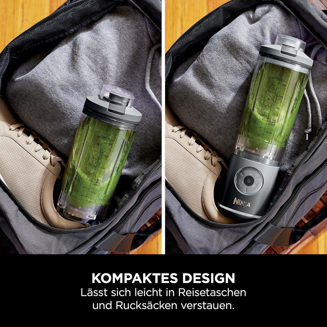 Ninja Blast Max Tragbarer Mixer/Blender/Smoothie Maker, 570 ml, wiederaufladbar, Mixbecher & auslauf