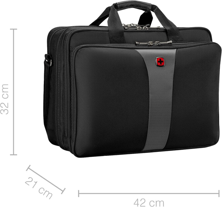 WENGER Legacy 17 Laptop-Tasche zum Umhängen, Notebook bis 17 Zoll, Aktentasche, Organizer, 26 l, Dam