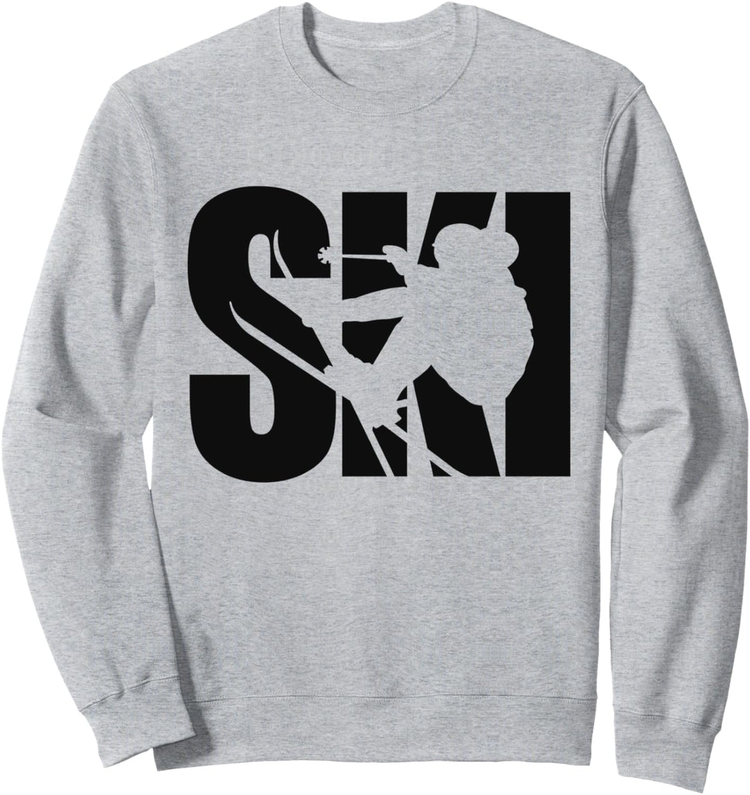 Ski Skifahren Skifahrer Herren Damen Kinder Jungen Mädchen Wintersport Sweatshirt