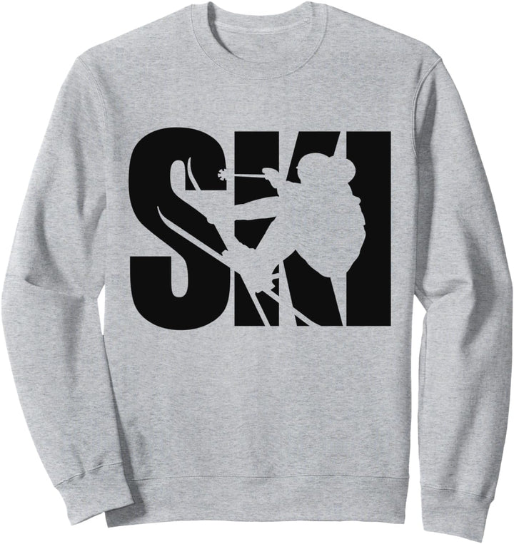 Ski Skifahren Skifahrer Herren Damen Kinder Jungen Mädchen Wintersport Sweatshirt