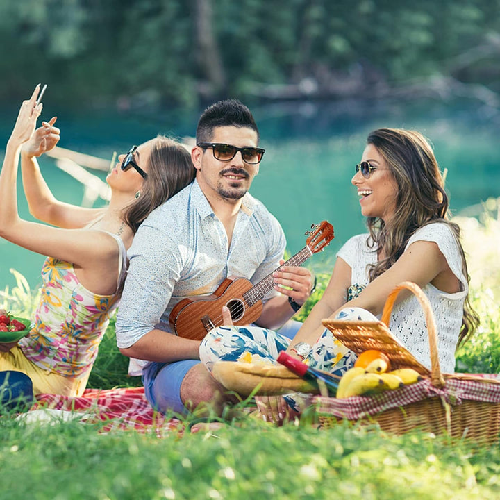 Konzert-Ukulele 23 Zoll Hochglanz Sapele Hawaii Ukulelen für Erwachsene Anfänger mit Gigbag Saiten 2