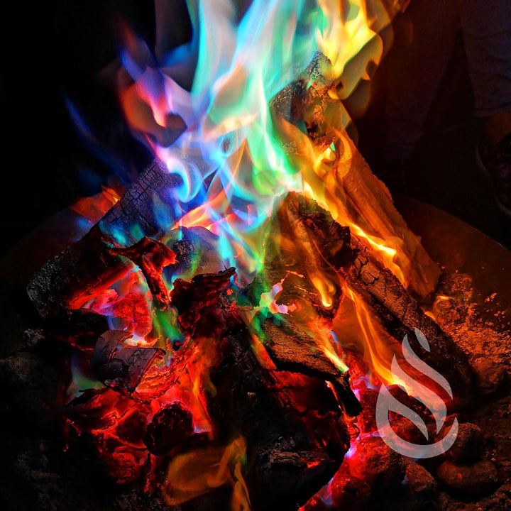 Pulver für buntes Feuer 250 Gramm für Feuerstellen, Kamin, Ofen, Lagerfeuer oder für Outdoor-Events.