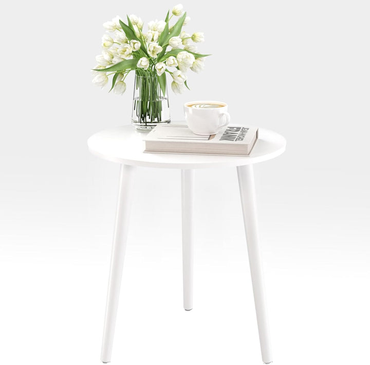 APICIZON Beistelltisch, Couchtisch rund Ø 42 cm, Höhe 51 cm, Sofatisch mit Beinen aus Massivholz, Sk