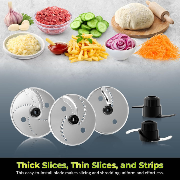 Howork Food Processor 1500W, Grosses Fassungsvermögen Multifunktion, Zum Zerkleinern, Schneiden, Hac