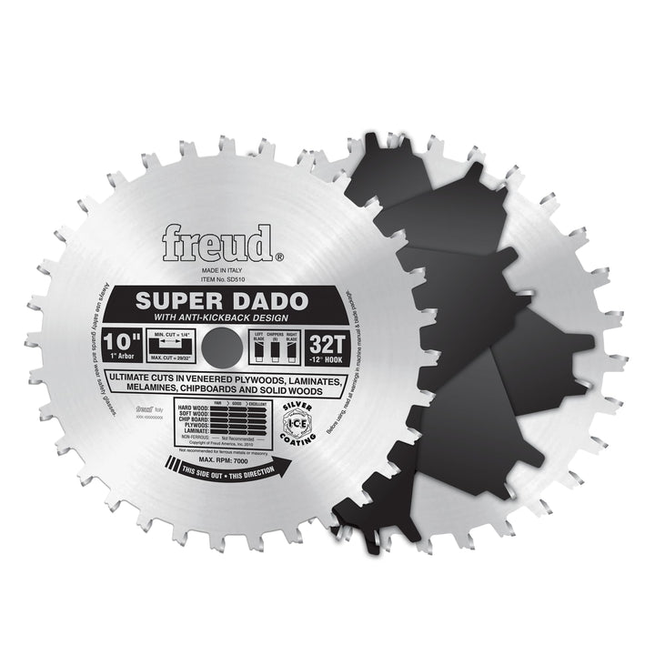 Freud 25,4 cm x 32T Super Dado Sets (SD510) 25,4 cm (10 Zoll) Super Dado, 25,4 cm (10 Zoll) Super Da
