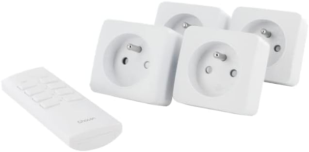 Set mit 4 Mini-Steckdosen On/Off und Fernbedienung