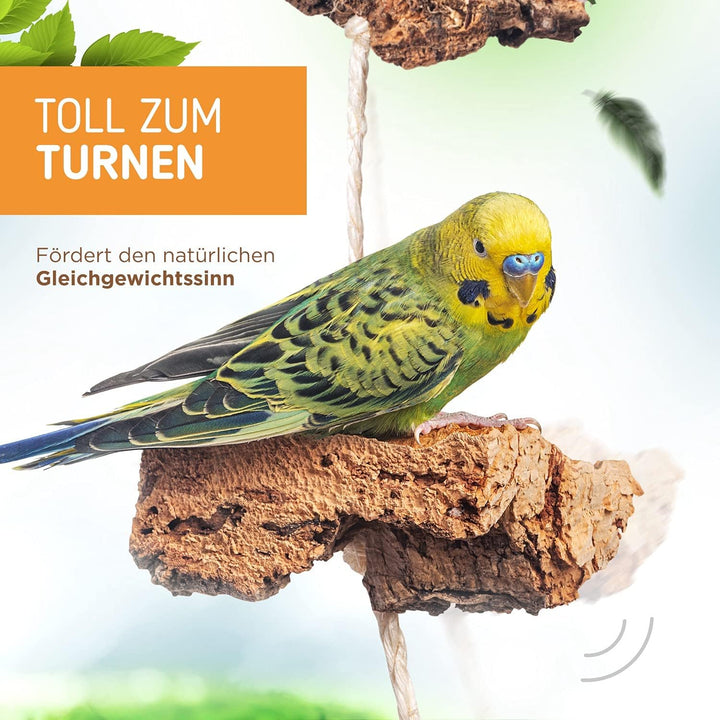 Vogelgaleria® Kork Knabberseil - das perfekte Wellensittich Spielzeug und Vogelzubehör zum Klettern
