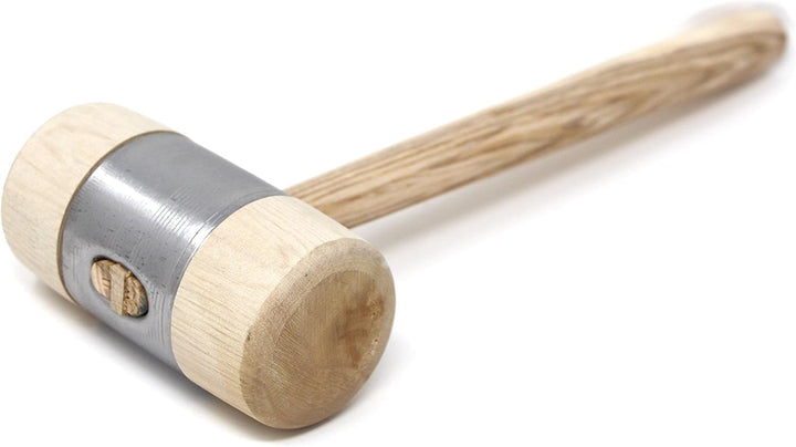 STUBAI HOLZHAMMER mit Metallmantel Ø 50 mm | robuster Holzhammer mit Weissbuchenkopf & Metallring |