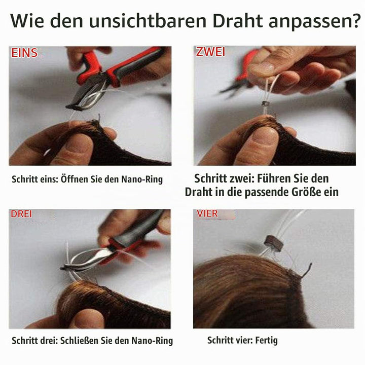 Extensions Echthaar mit Gummiband, Silk-co Wire in Extensions Goldenbraun Highlights Bleichblond 60g