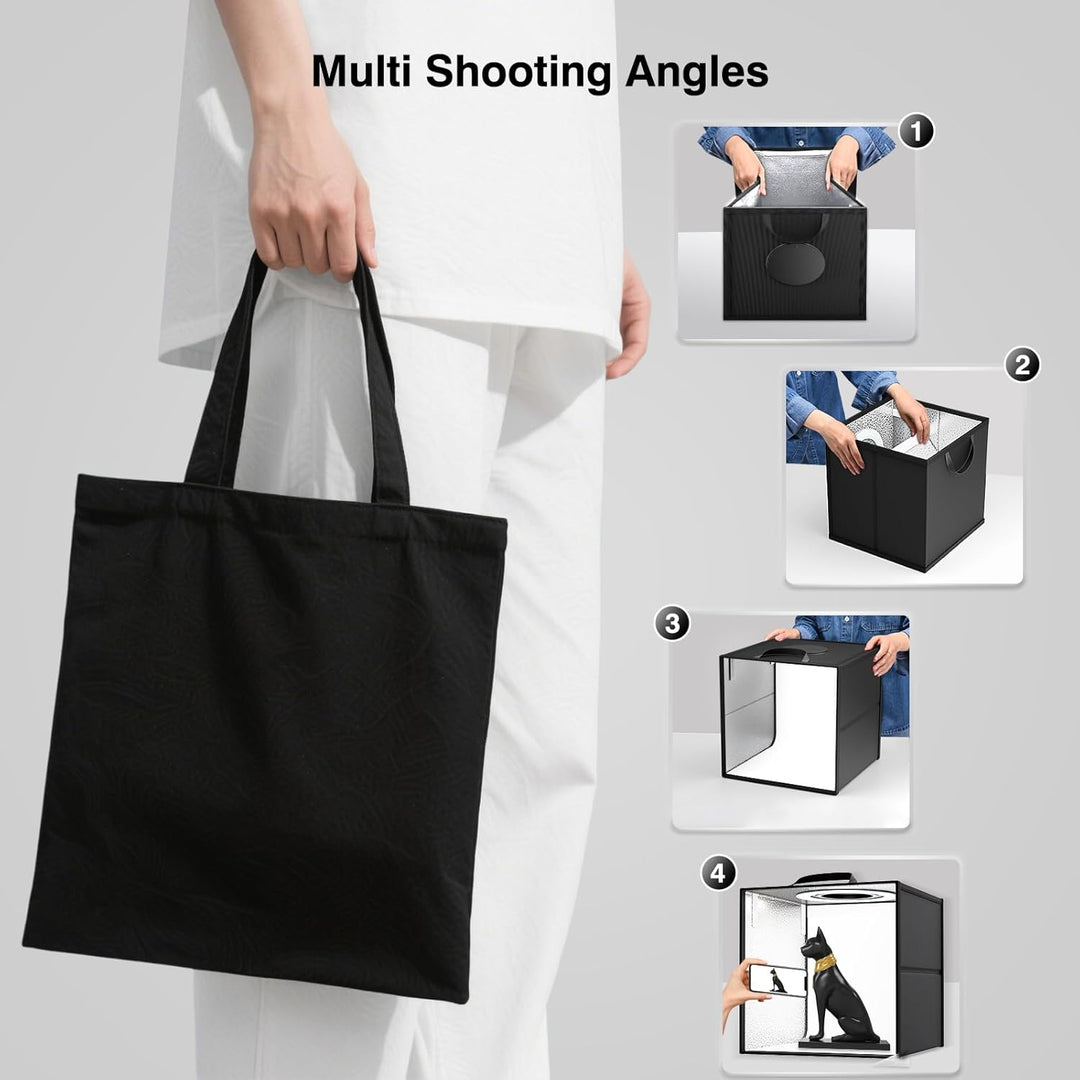Fotobox 30CM, 3 Farbtemperatur Einstellbare Lichtbox zum Fotografieren,Tragbares Faltbares Mini Foto