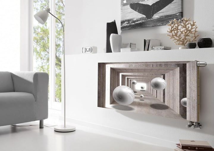Magnetische Heizkörperverkleidung - 160x60 cm - Magnet Heizkörperabdeckung - Motiv 3D-Kugeln - Wasse