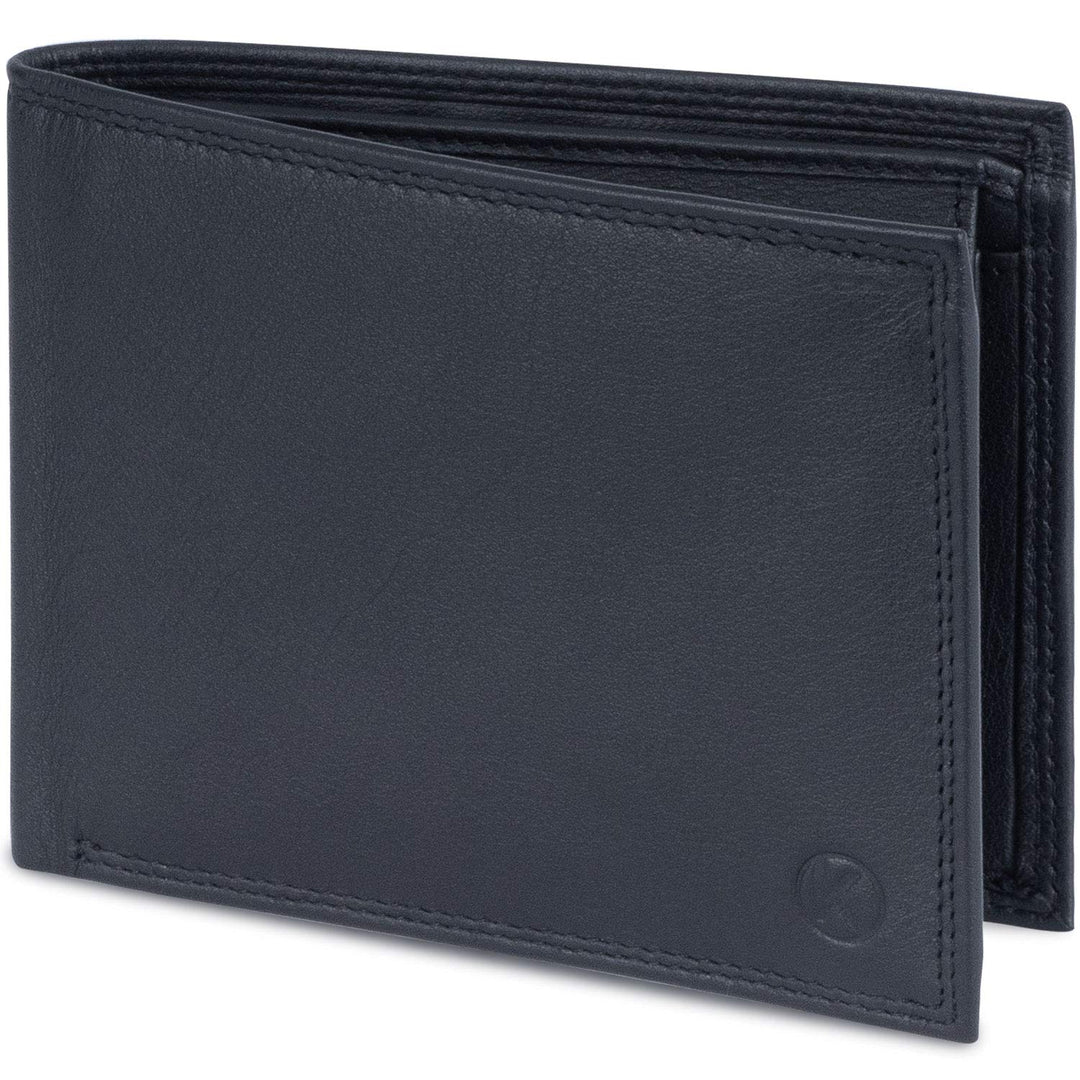 KORUTA® Geldbörse Herren Schwarz mit RFID Schutz I Echtleder Portemonnaie Gross 13 Fächer Geldbeutel