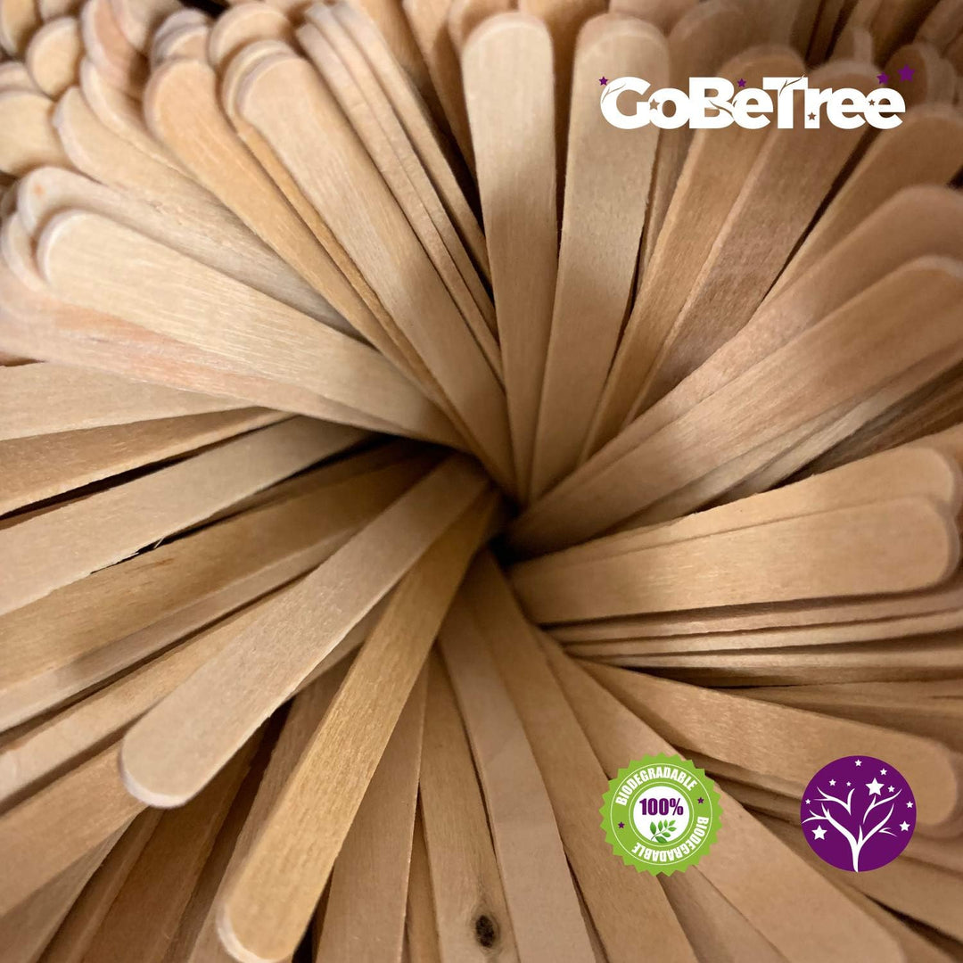 500 Kaffeerührstäbchen aus Holz einzeln in Papier verpackt 14 cm. Biologisch abbaubare Einwegrührer,