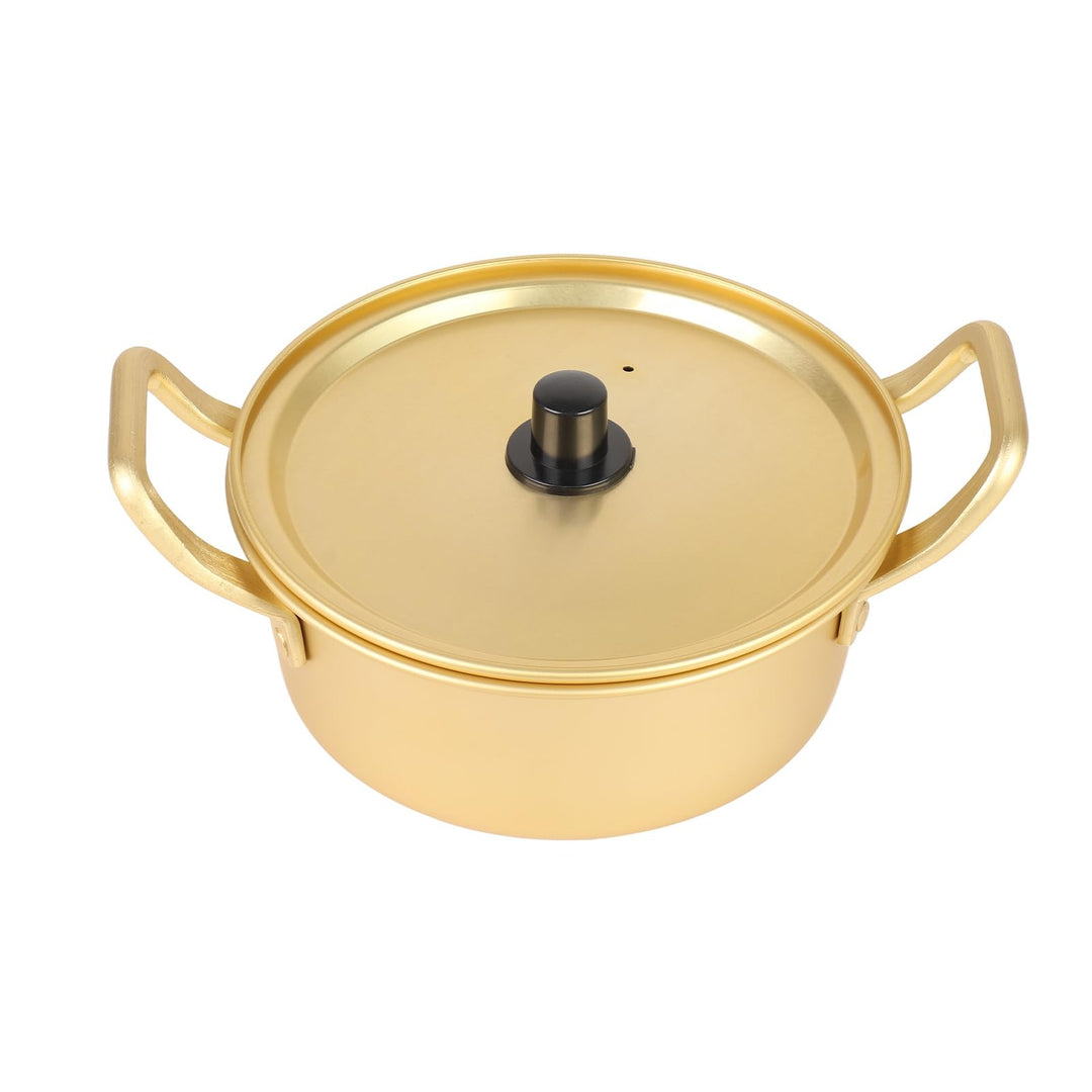 Korean Ramen Noodle Pot aus Gelbem Aluminium, Koreanischer Nudeltopf Ramen Nudeltopf, Aluminiumtopf