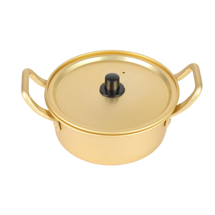 Korean Ramen Noodle Pot aus Gelbem Aluminium, Koreanischer Nudeltopf Ramen Nudeltopf, Aluminiumtopf