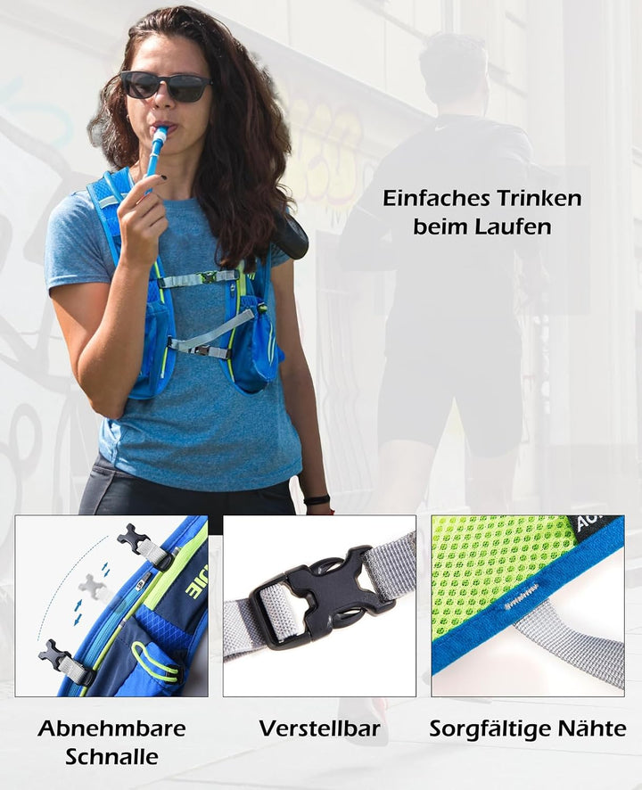 TRIWONDER Ultraleicht Trinkrucksack, 5.5L Laufrucksack, Trailrunning Rucksack, Hydration Pack im Fre