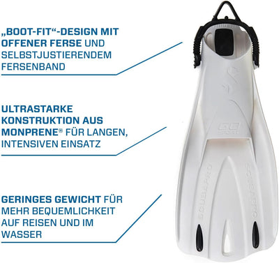 SCUBAPRO GO Sport Geräteflosse Fersenbandflosse weiss S, weiss S