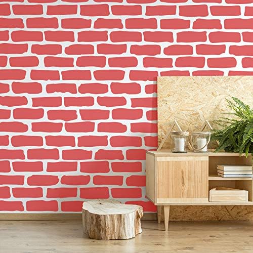 NAKLEO Wiederverwendbare Kunststoff-Schablonen - 59x95cm - Ziegelwand Wand Nachahmung - Grosse Wiede