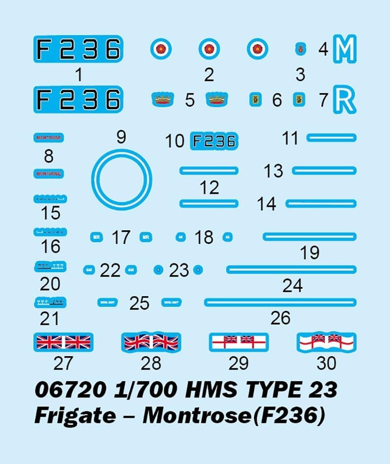 Trumpeter 006720 1/700 HMS Montrose F236 Modellbausatz, Modellbauzubehör, Mehrfarbig