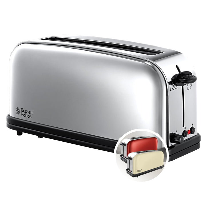 Russell Hobbs Toaster [Langschlitz für 2 Scheiben / 1 breite Brotscheibe] Victory Edelstahl (extra b