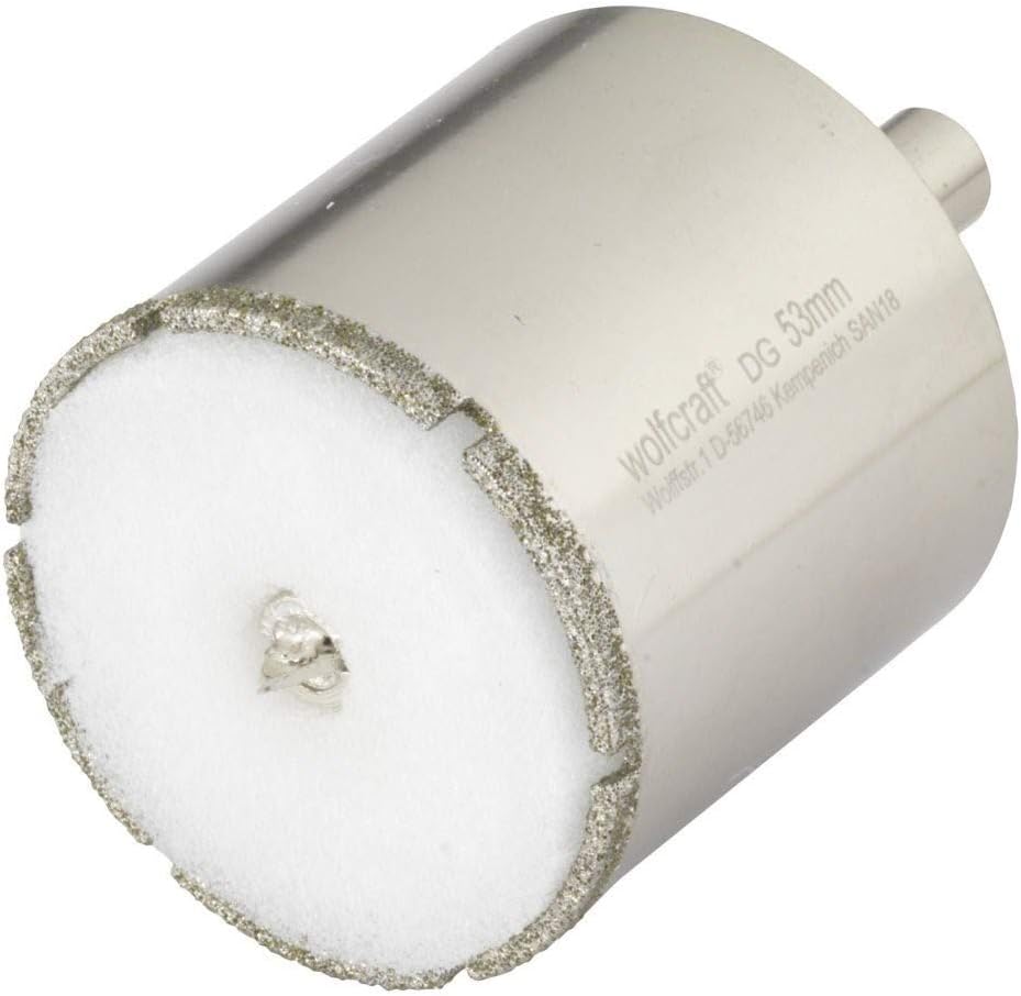wolfcraft Ceramic Diamant-Lochsäge 5929000 – Bohrkrone inkl. Zentrierbohrer für den Akkuschrauber –