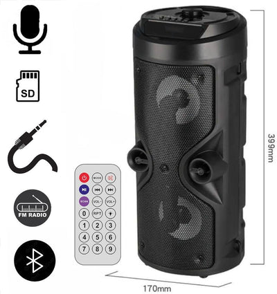 Bluetooth-Lautsprecher – tragbarer Lautsprecher mit Karaoke-Modus und Mikrofon, FM-Radio und USB- un