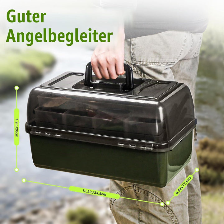 605-Stückiges 4-Regal Angelkoffer mit Zubehör, Premium-Angelset inklusive Angelköder-Set &amp; Angelhake