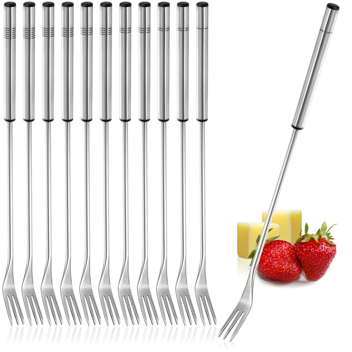 COM-FOUR® 12x Fondue Gabeln aus rostfreiem Edelstahl - spülmaschinengeeignetes Fonduebesteck - Fondu