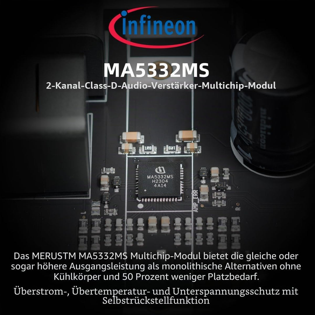 SMSL AL200, Hi-Fi-Verstärker, MA5332MS Stereo-D-Klasse Verstärker-Chip, 165 W Ausgangsleistung, inte