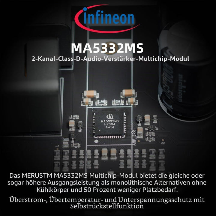 SMSL AL200, Hi-Fi-Verstärker, MA5332MS Stereo-D-Klasse Verstärker-Chip, 165 W Ausgangsleistung, inte