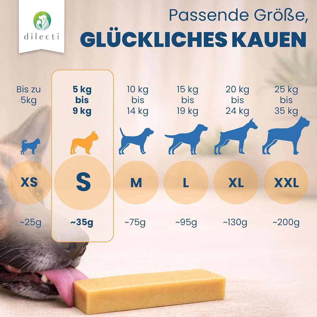 Natürliche Käse Kauknochen für Hunde - Sehr Schmackhafte, Harte und Haltbare Natürliche Kauknochen W