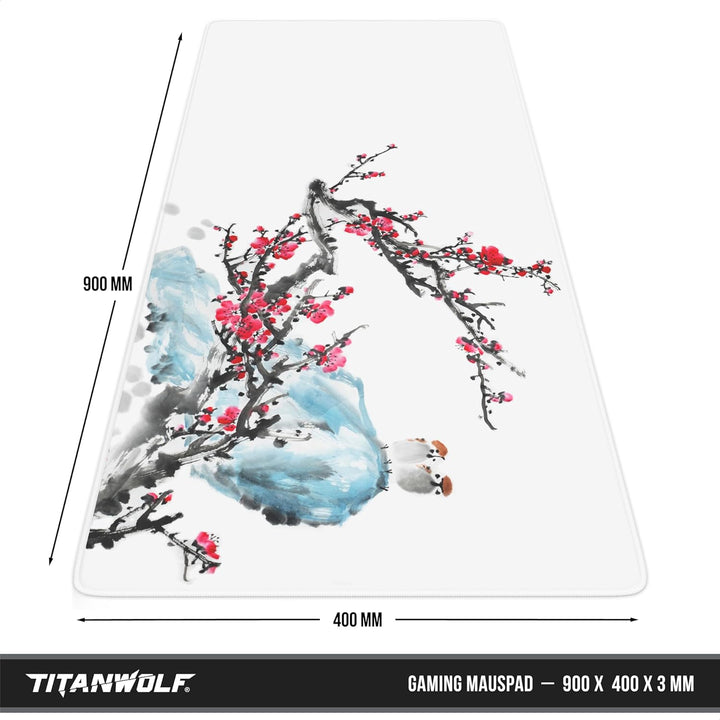 CSL-Computer TITANWOLF - XXL Speed Gaming Mauspad 900 x 400mm - XXL Mousepad - Tischunterlage Large