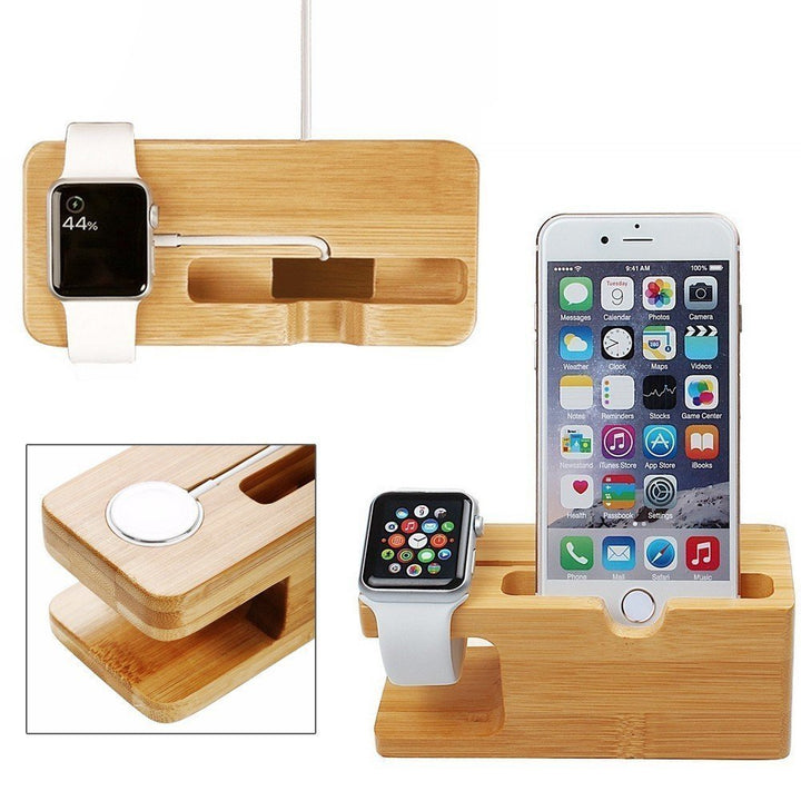 Bambus Ladestand Aufladung Docking Station/Cradle/Halter/Ladegerät Stand/Handy Halterung für iPhone